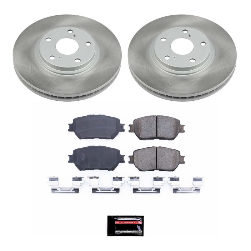 PowerStop SC1143 Semi-Coated Rotor and Low-Dust Ceramic Brake Pad Kit