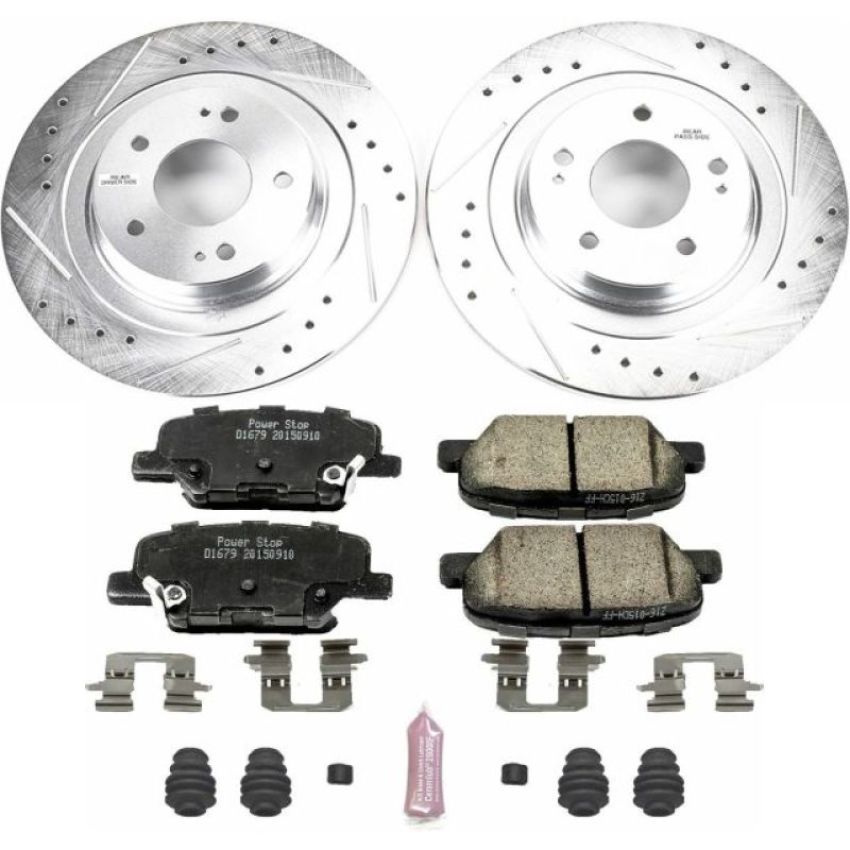 PowerStop K6976 Z23 Daily Driver Carbon-Fiber Ceramic Brake Pad and Drilled & Slotted Rotor Kit