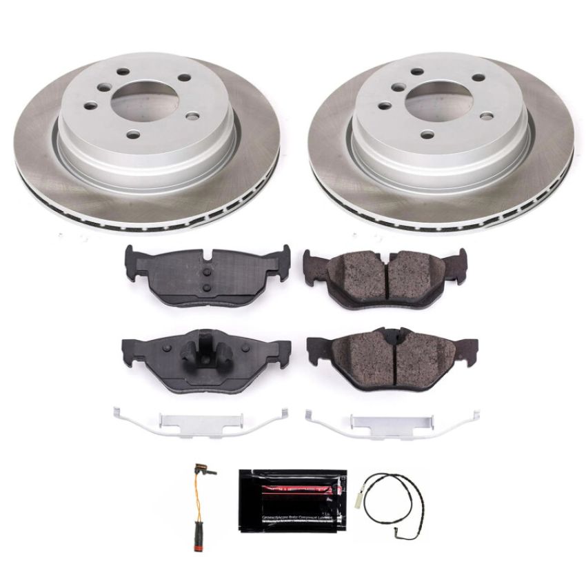 PowerStop SC3002 Semi-Coated Rotor and Low-Dust Ceramic Brake Pad Kit