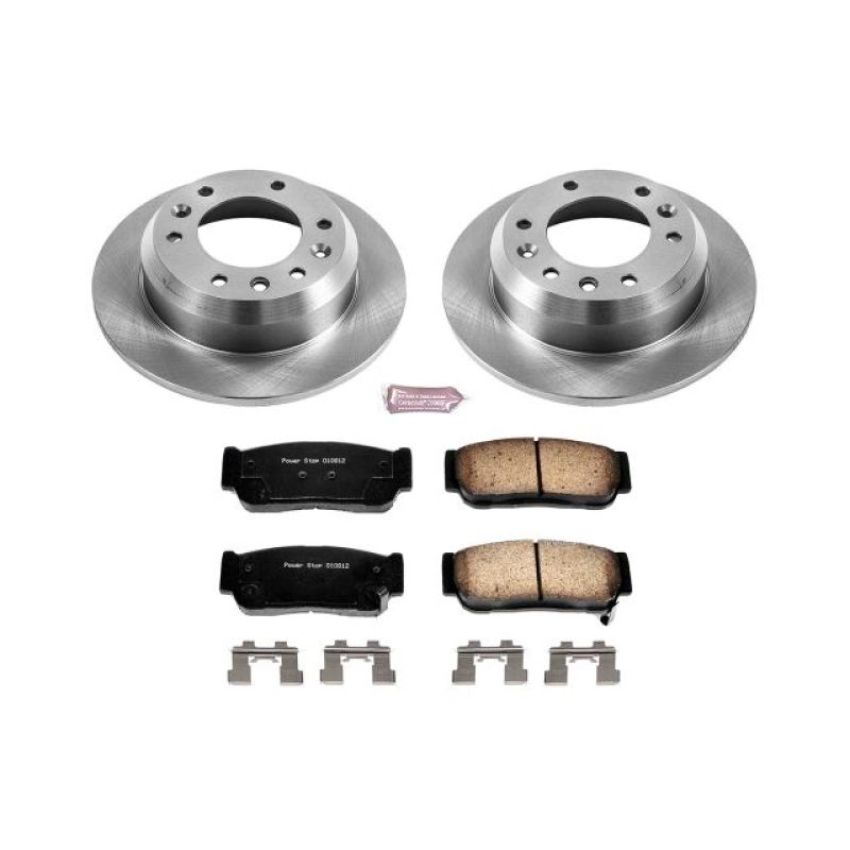 PowerStop KOE5907 OE Stock Replacement Low-Dust Ceramic Brake Pad and Rotor Kit