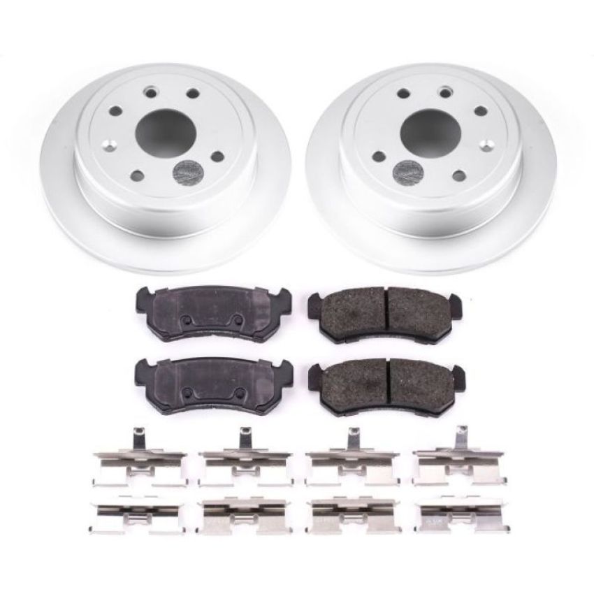 PowerStop CRK5897 Genuine Geomet Coated Rotor and Low-Dust Ceramic Brake Pad Kit
