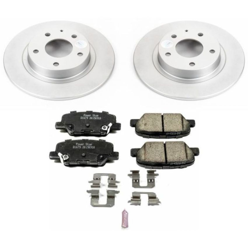 PowerStop CRK6969 Genuine Geomet Coated Rotor and Low-Dust Ceramic Brake Pad Kit