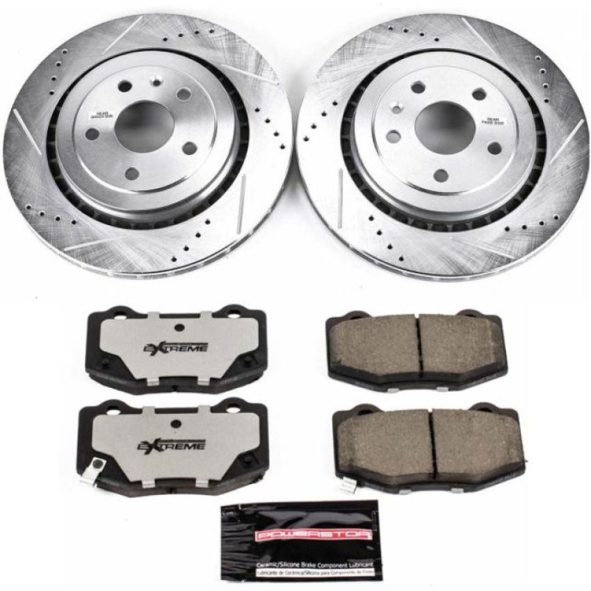 PowerStop K7045-26 Z26 Street Performance Ceramic Brake Pad and Drilled & Slotted Rotor Kit