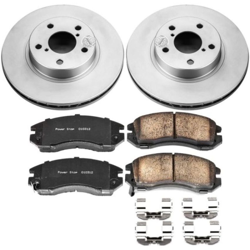 PowerStop CRK443 Genuine Geomet Coated Rotor and Low-Dust Ceramic Brake Pad Kit
