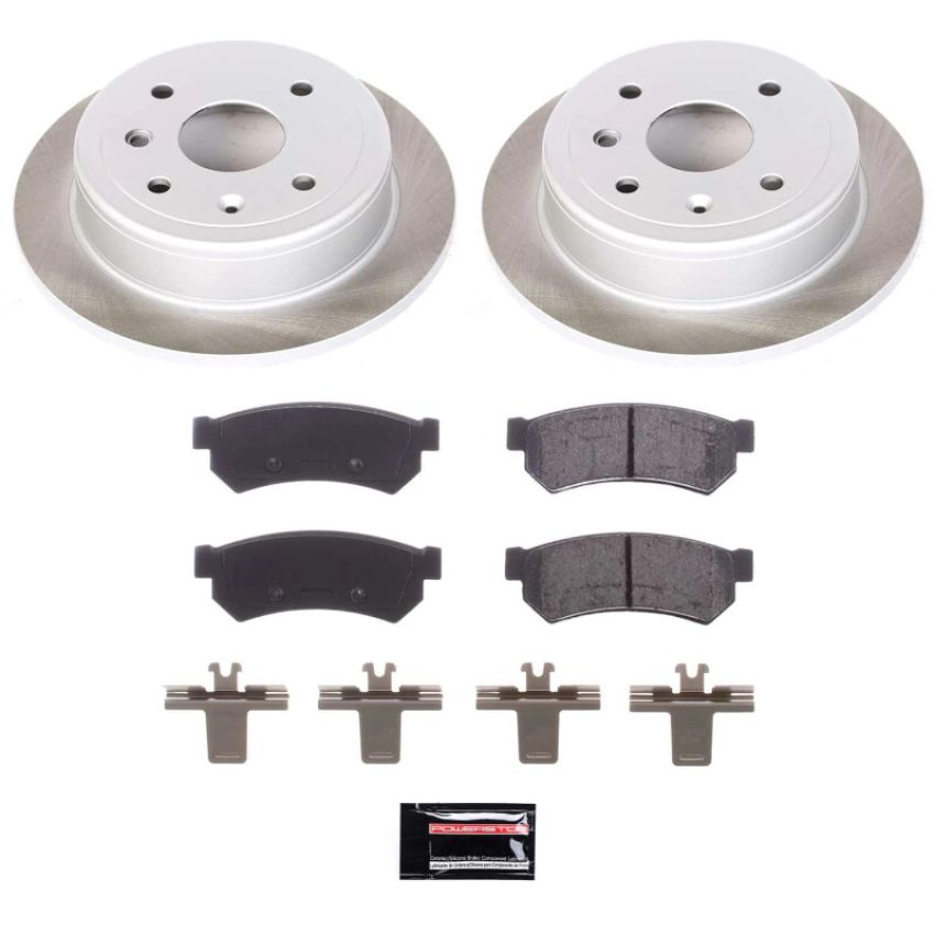 PowerStop SC5898 Semi-Coated Rotor and Low-Dust Ceramic Brake Pad Kit