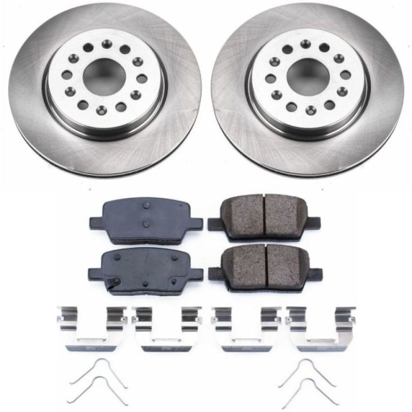 PowerStop KOE7411 OE Stock Replacement Low-Dust Ceramic Brake Pad and Rotor Kit