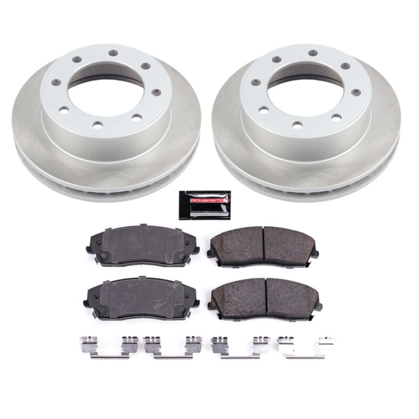 PowerStop SC1714 Semi-Coated Rotor and Low-Dust Ceramic Brake Pad Kit