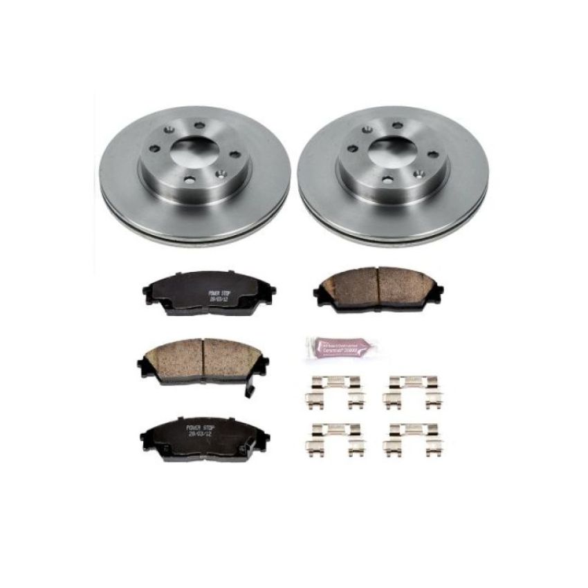 PowerStop KOE402 OE Stock Replacement Low-Dust Ceramic Brake Pad and Rotor Kit