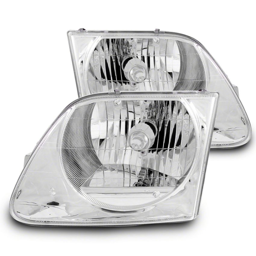 Raxiom T542852 97-03 Ford F-150 G2 Euro Headlights- Chrome Housing (Clear Lens)