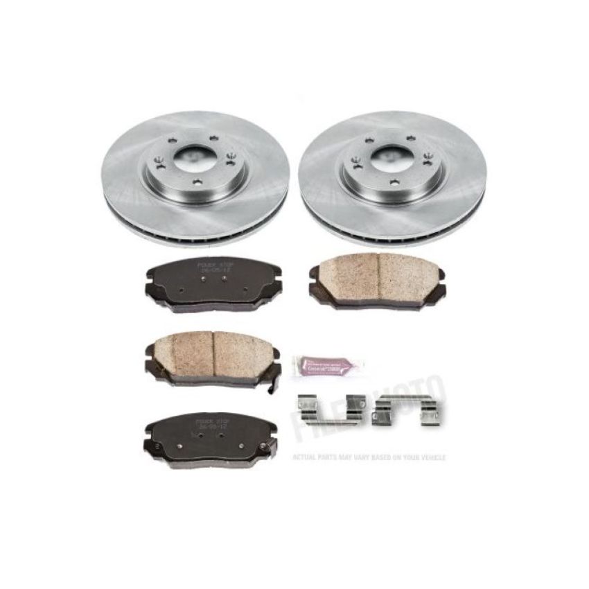 PowerStop KOE4647 OE Stock Replacement Low-Dust Ceramic Brake Pad and Rotor Kit