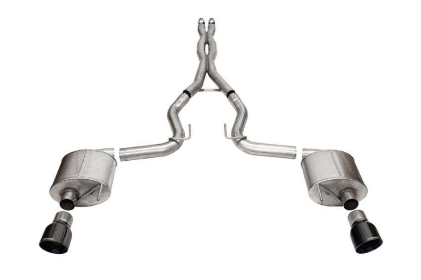 CORSA Performance 21254BLK Corsa 2024 Ford MustangGT Sport Cat-Back Ex.Sys 3.0in Dual Rear Exit w/4.5in Blk PVD Pro Series Tips