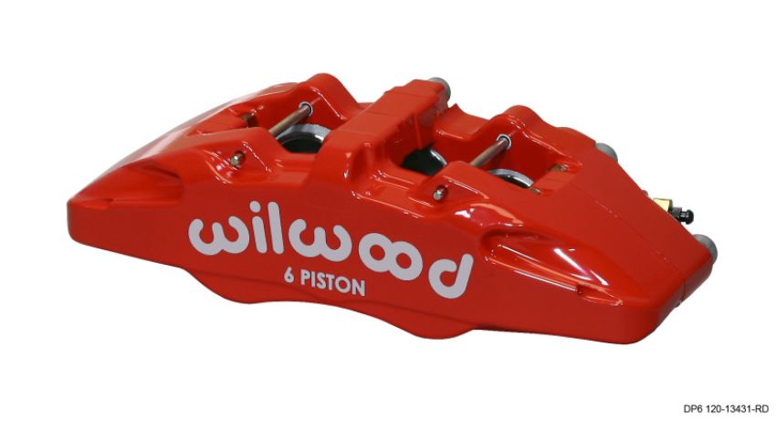 Wilwood 120-13431-RD Caliper-Forged Dynapro 6 5.25in Mount-Red-L/H 1.62/1.38in/1.38in Pistons .38in Disc