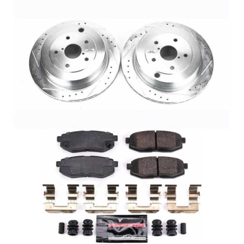 PowerStop K4645 Z23 Daily Driver Carbon-Fiber Ceramic Brake Pad and Drilled & Slotted Rotor Kit