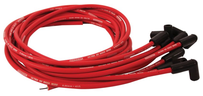 Moroso 73810 Universal Ignition Wire Set - Ultra 40 - Unsleeved - 90 Degree - Red