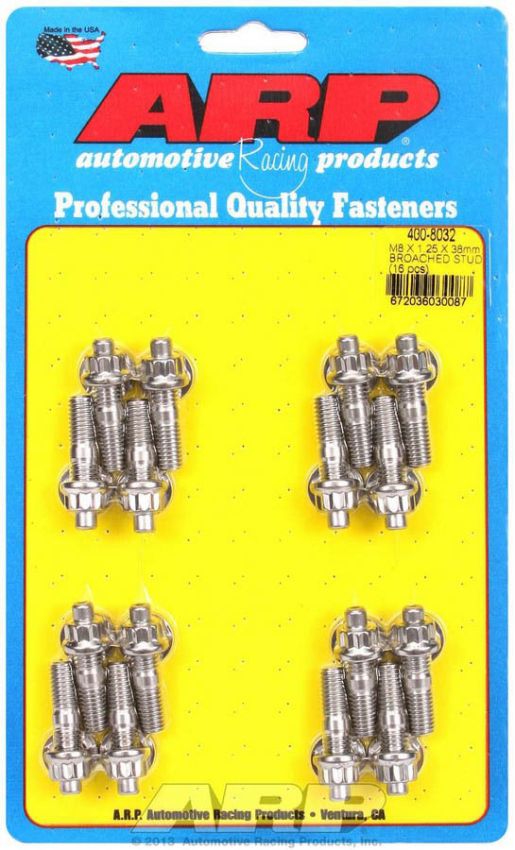 ARP ARP400-8032 S/S Stud & Nut Kit (16) 8mm x 1.25in x  38mm