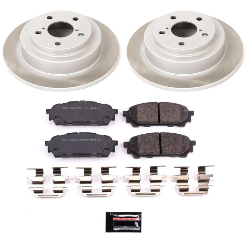 PowerStop SC447 Semi-Coated Rotor and Low-Dust Ceramic Brake Pad Kit
