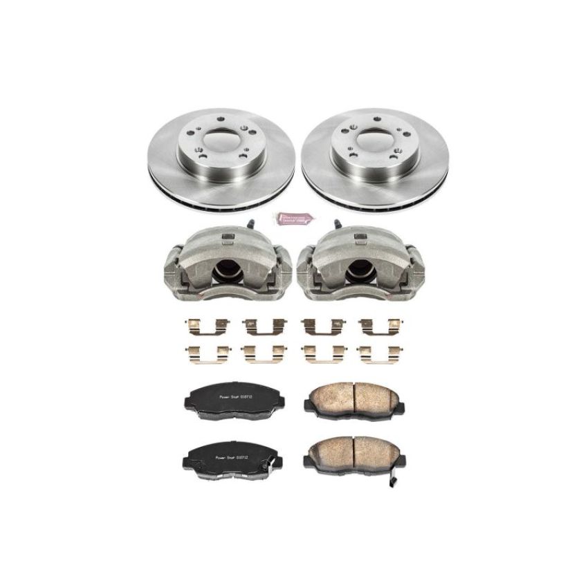 PowerStop KCOE2384A OE Stock Replacement Low-Dust Ceramic Brake Pad, Rotor and Caliper Kit