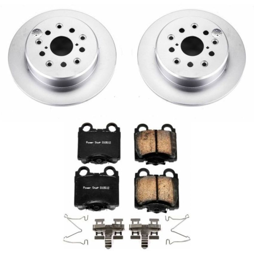 PowerStop CRK1149 Genuine Geomet Coated Rotor and Low-Dust Ceramic Brake Pad Kit