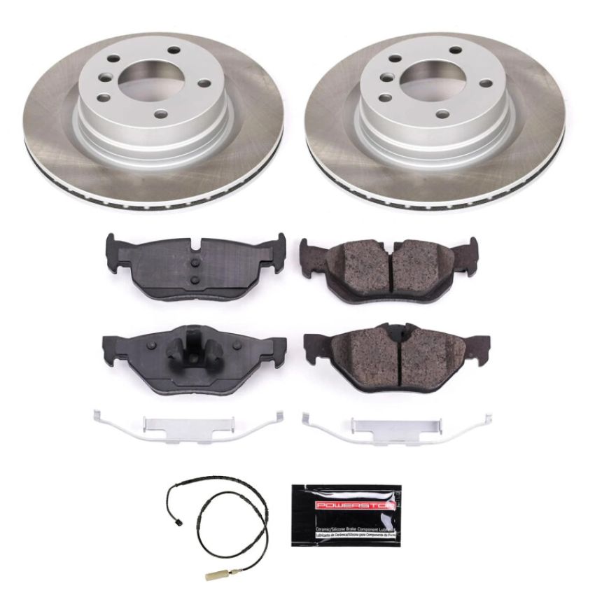PowerStop SC5981 Semi-Coated Rotor and Low-Dust Ceramic Brake Pad Kit