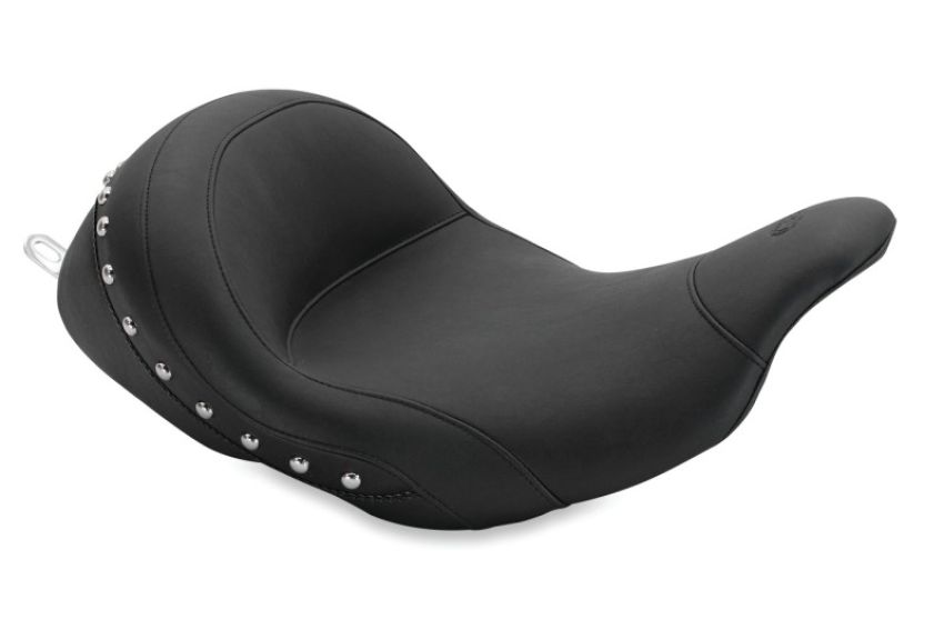 Mustang Motorcycle 76079 Mustang 08-21 Harley Electra Glide,Rd Glide,Rd King, Str Glide Lowdown Solo Seat w/Studs - Black