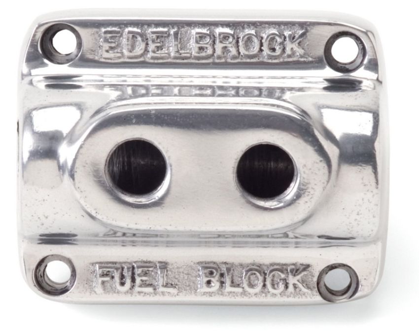 Edelbrock 12801 Polished Fuel Block Dual Carb