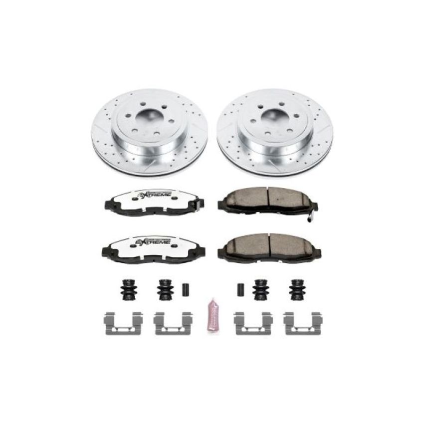 PowerStop K2187-36 Z36 Truck and SUV Carbon-Fiber Ceramic Brake Pad and Drilled & Slotted Rotor Kit