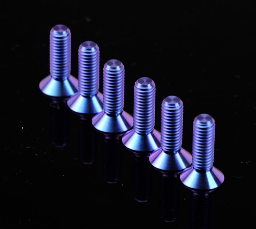 NRG SWS-100TI-PP Titanium Steering Wheel Screw Upgrade Kit (Conical) - Purple