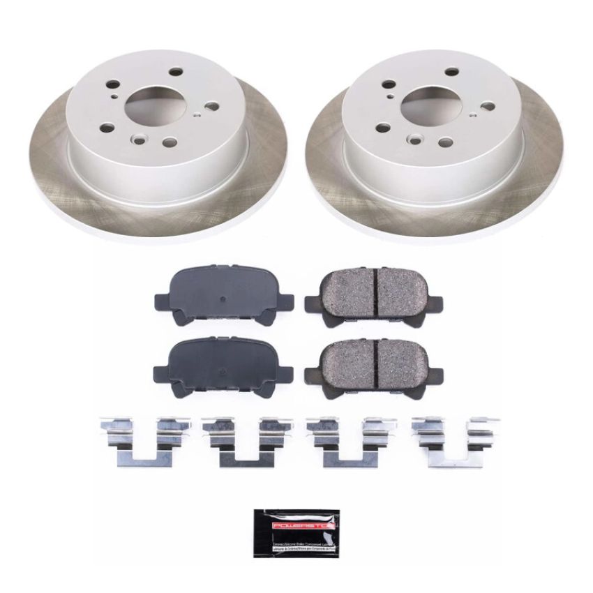 PowerStop SC2417 Semi-Coated Rotor and Low-Dust Ceramic Brake Pad Kit