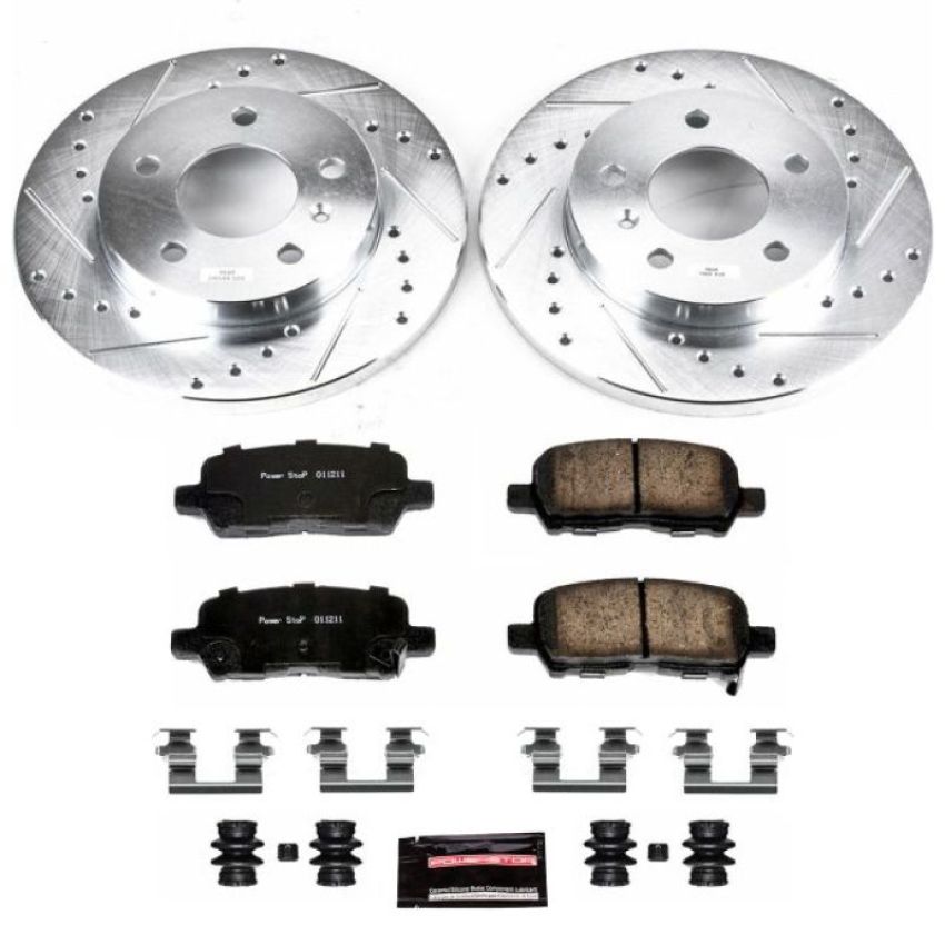 PowerStop K1602 Z23 Daily Driver Carbon-Fiber Ceramic Brake Pad and Drilled & Slotted Rotor Kit