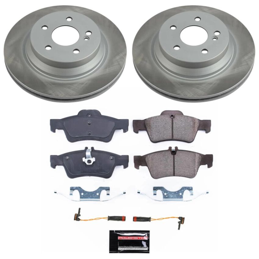 PowerStop SC5322 Semi-Coated Rotor and Low-Dust Ceramic Brake Pad Kit