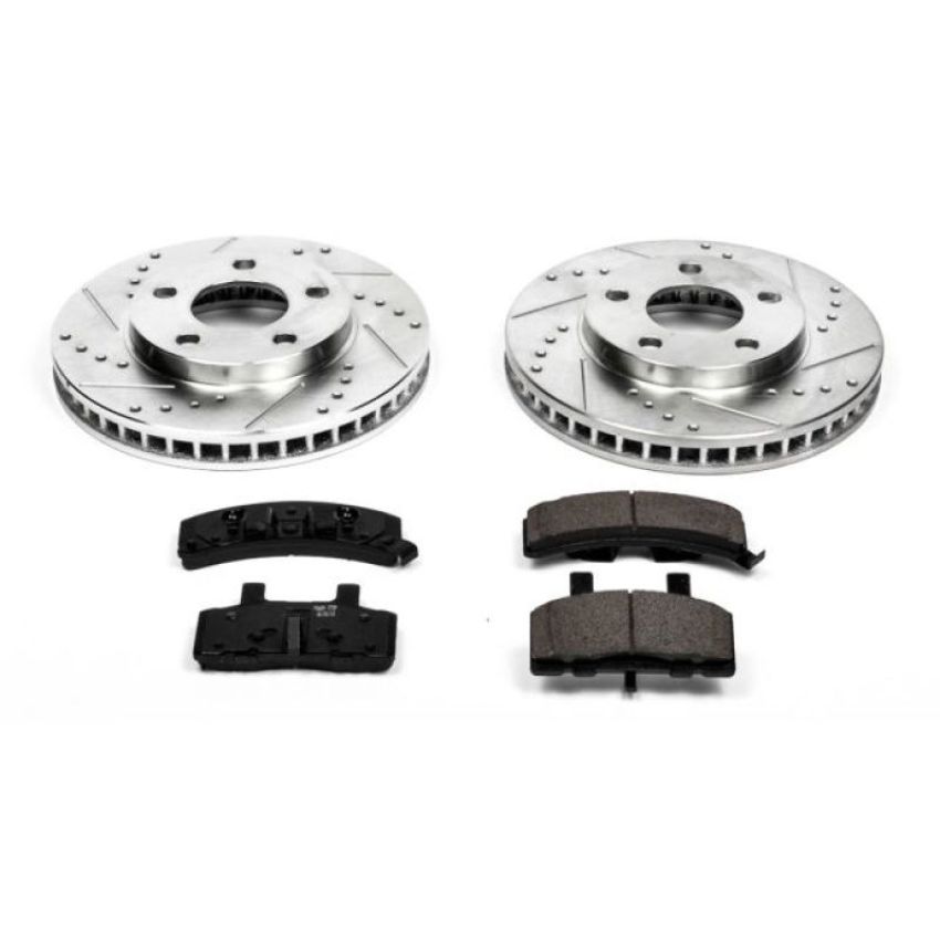PowerStop K3132 Z23 Daily Driver Carbon-Fiber Ceramic Brake Pad and Drilled & Slotted Rotor Kit