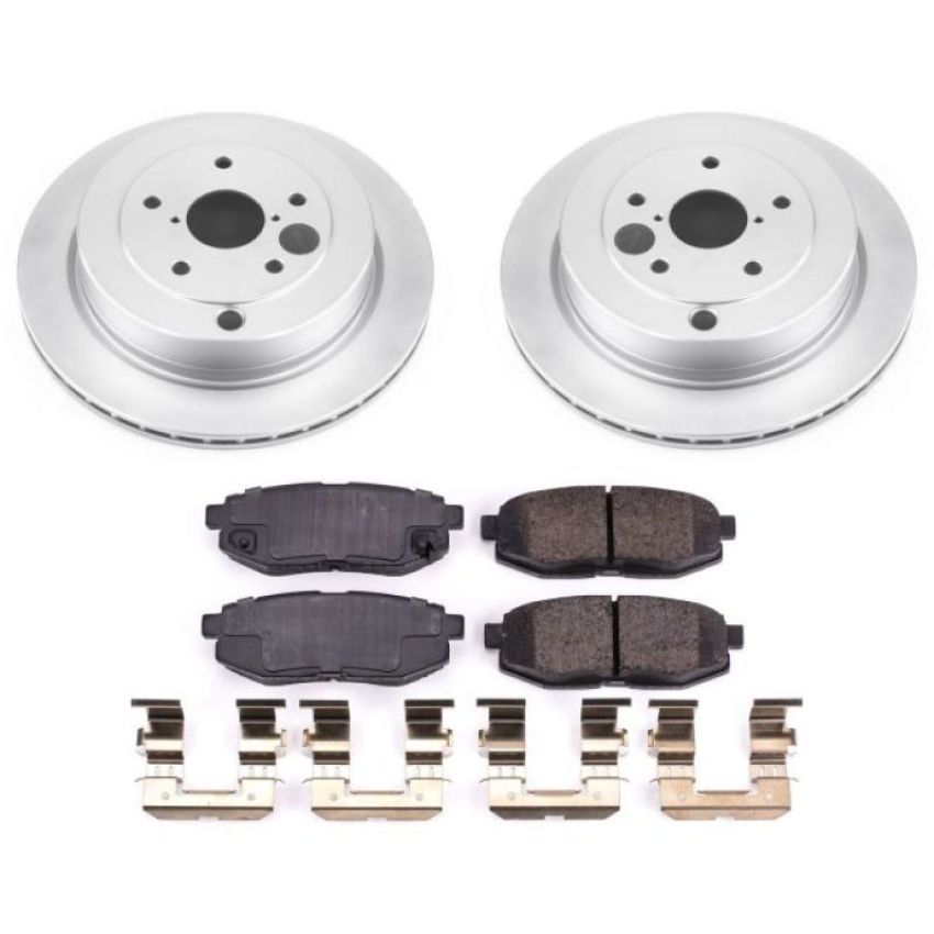 PowerStop CRK4645 Genuine Geomet Coated Rotor and Low-Dust Ceramic Brake Pad Kit