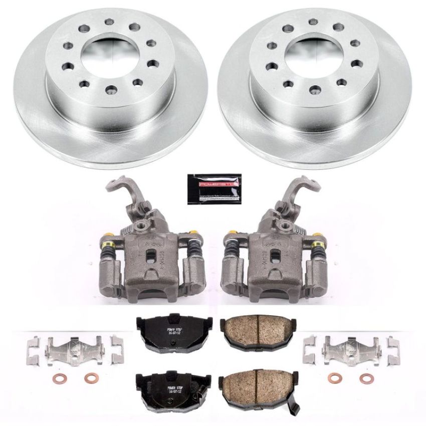 PowerStop KCOE170 OE Stock Replacement Low-Dust Ceramic Brake Pad, Rotor and Caliper Kit