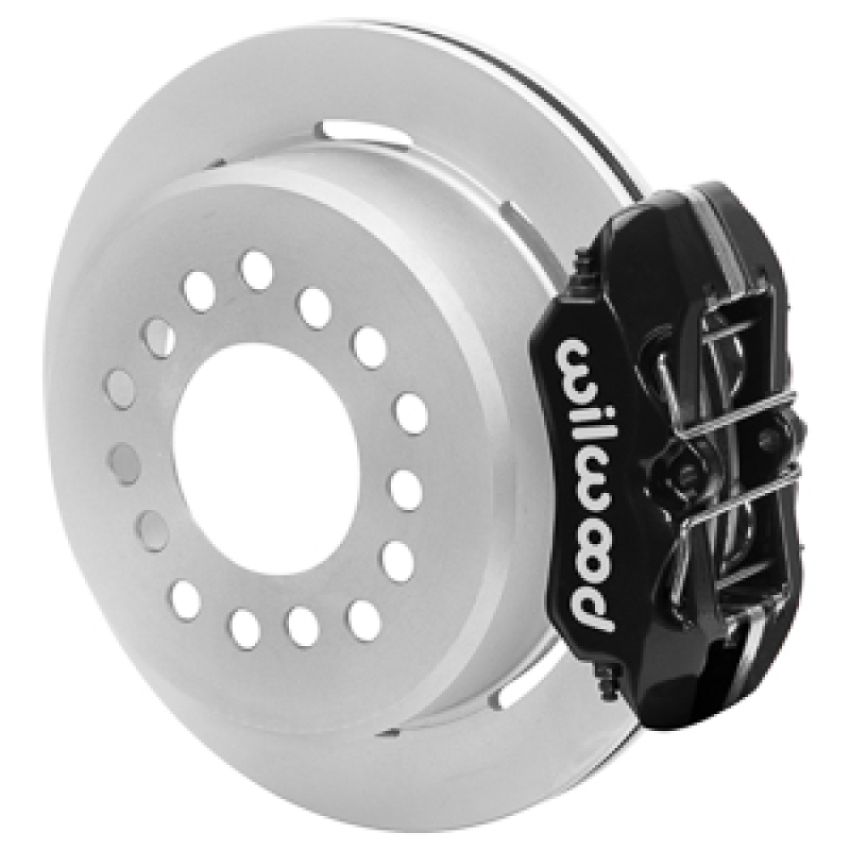 Wilwood 140-17120 Chevy Monte Carlo Forged 4 Piston DynaPro Black Caliper HP32 VV Plain Rotor - 11.00x0.81