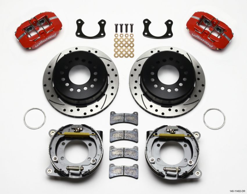 Wilwood 140-11402-DR Dynapro Low-Profile 11.00in P-Brake Kit Drill-Red New Big Ford 2.36in Offset