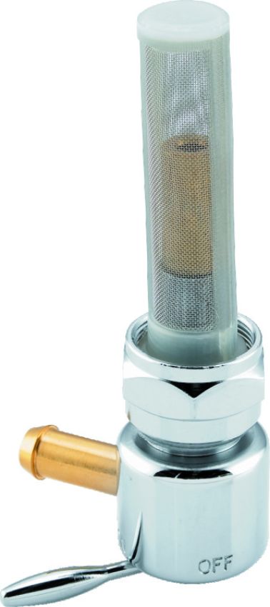 Bikers Choice 489635 Chrome Round Petcock 22MM Left Outlet