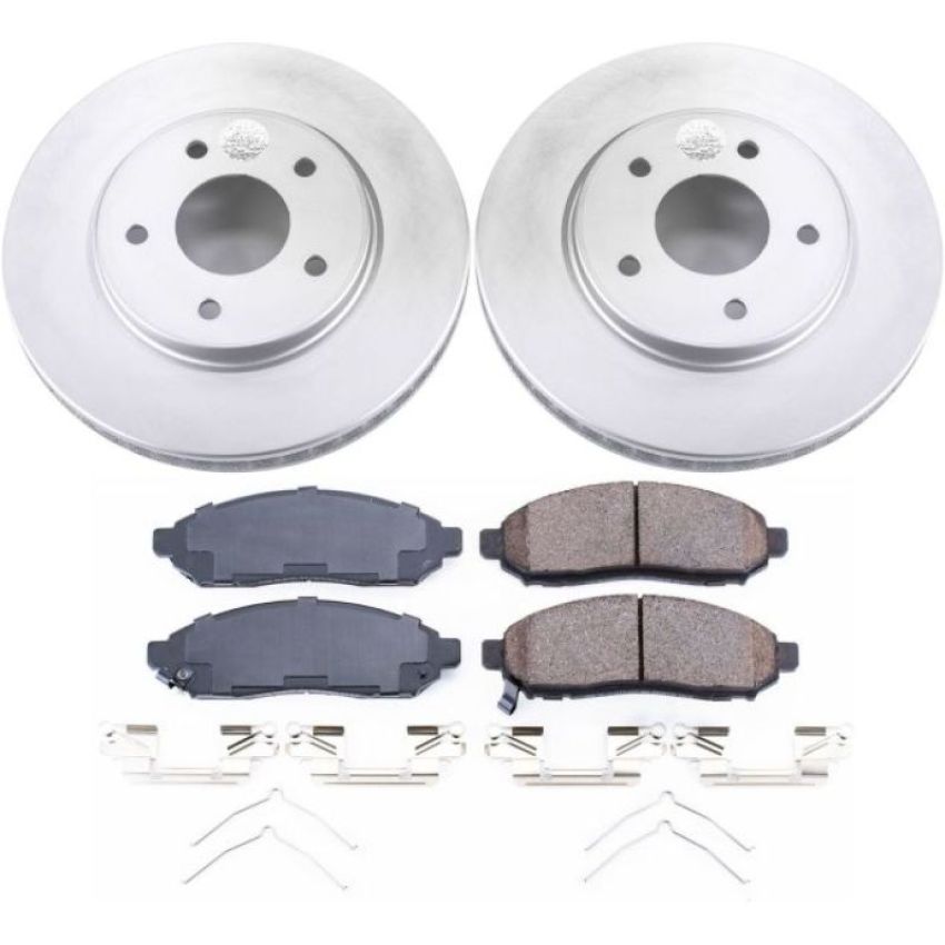 PowerStop CRK6492 Genuine Geomet Coated Rotor and Low-Dust Ceramic Brake Pad Kit