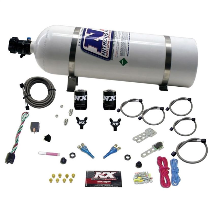 Nitrous Express 20215-15 GM EFI DUAL NOZZLE (100-300HP) WITH 15LB BOTTLE