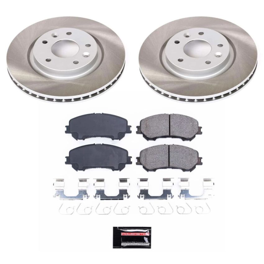 PowerStop SC7036 Semi-Coated Rotor and Low-Dust Ceramic Brake Pad Kit
