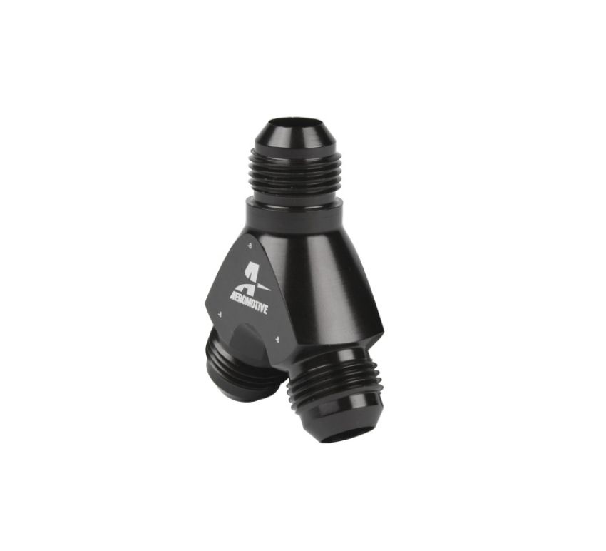AEROMOTIVE AFS15674 Y-Block Fitting - 8an to 2x -8an