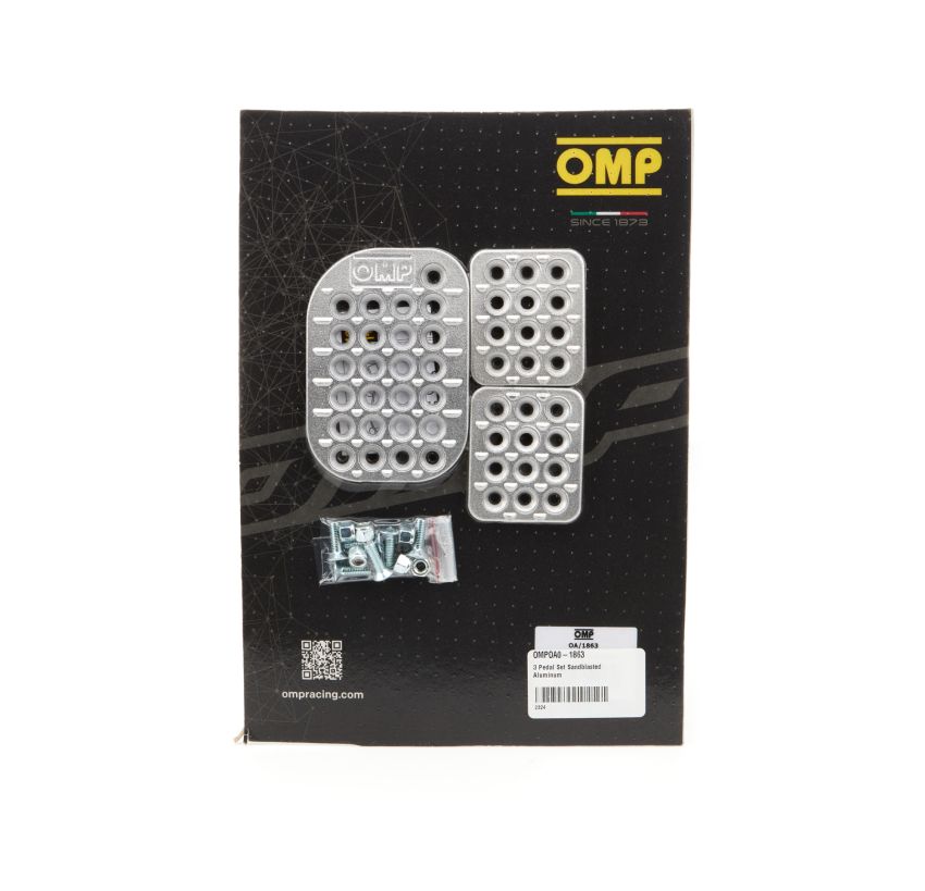 OMP RACING, INC. OMPOA0-1863 3 Pedal Set Sandblasted Aluminum