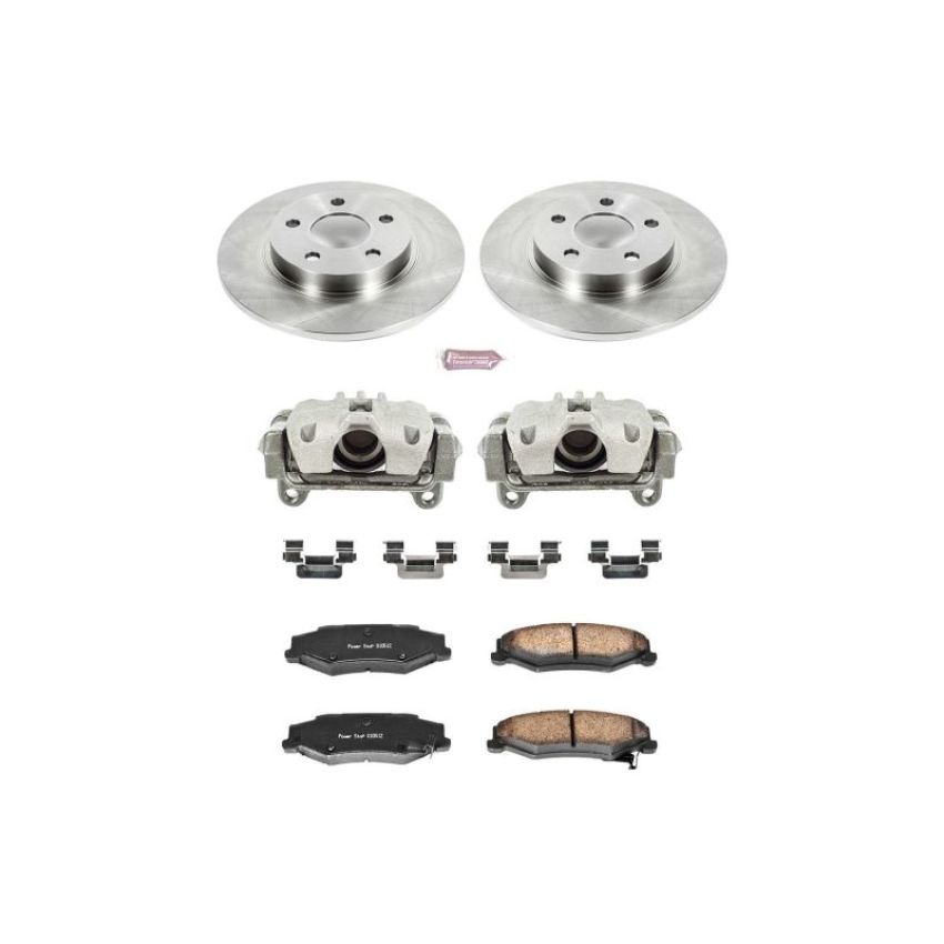 PowerStop KCOE1566 OE Stock Replacement Low-Dust Ceramic Brake Pad, Rotor and Caliper Kit