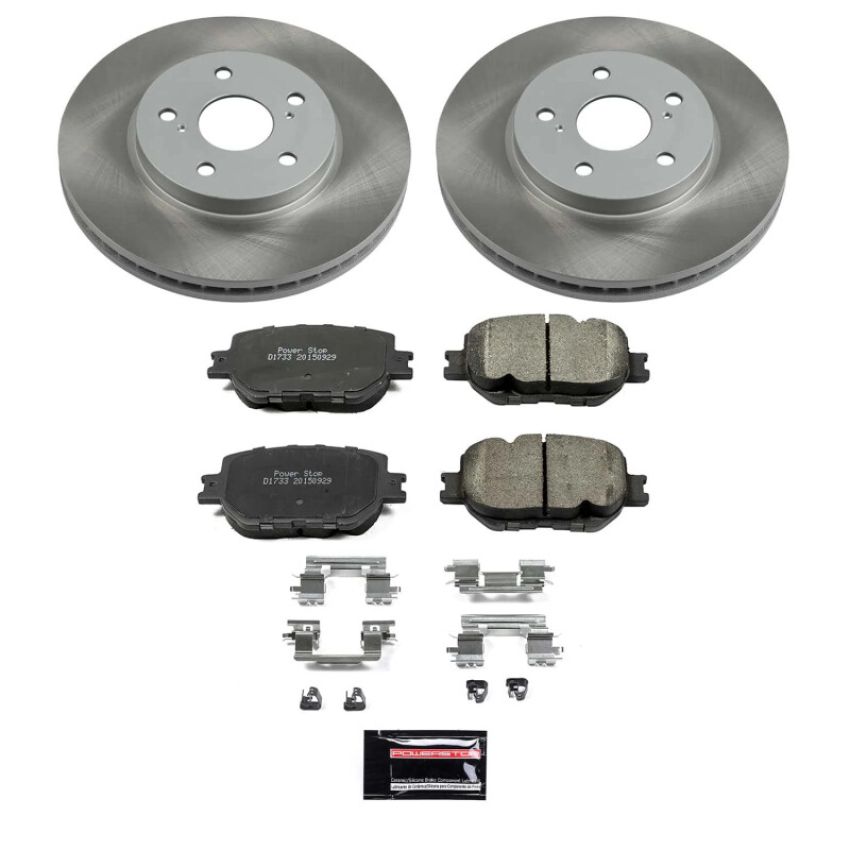 PowerStop SC6990 Semi-Coated Rotor and Low-Dust Ceramic Brake Pad Kit