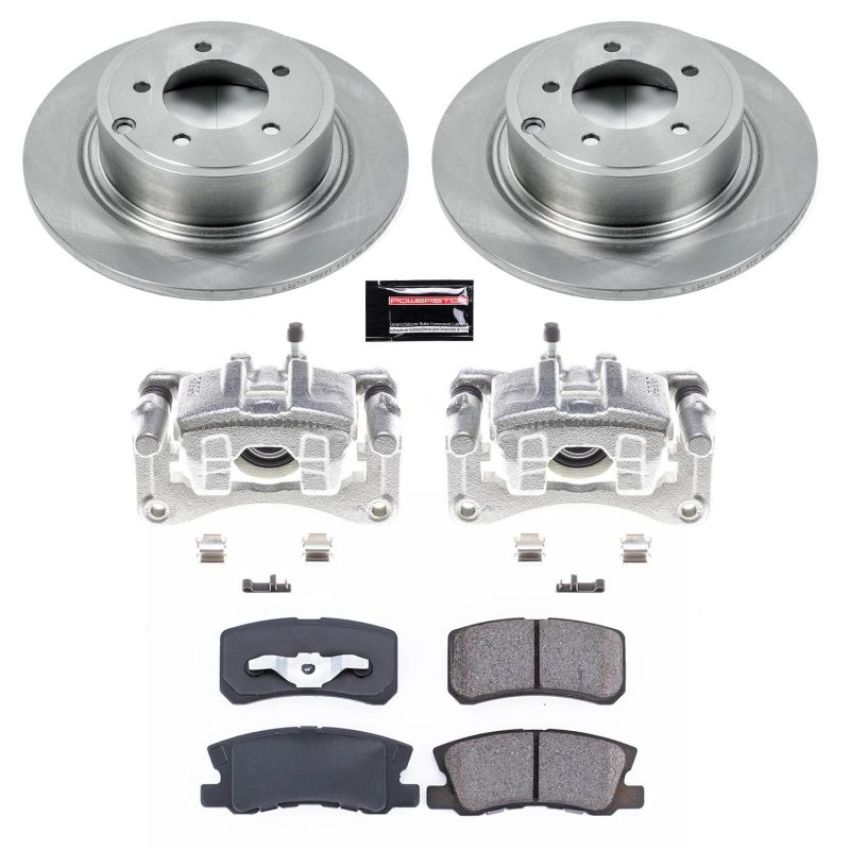 PowerStop KCOE1630A OE Stock Replacement Low-Dust Ceramic Brake Pad, Rotor and Caliper Kit
