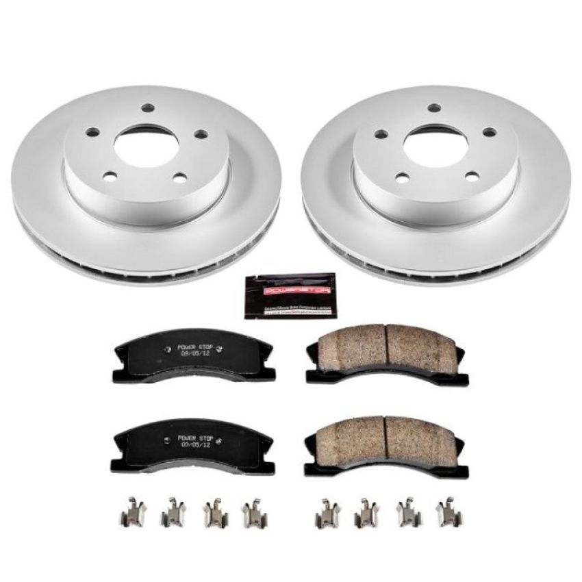 PowerStop CRK2149 Genuine Geomet Coated Rotor and Low-Dust Ceramic Brake Pad Kit