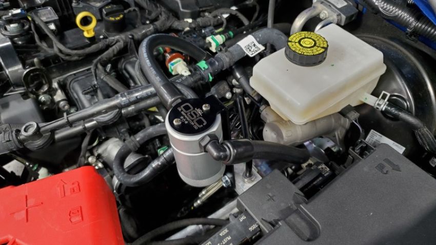 J&L 3078D-C 21-21.5 Ford Bronco 2.3L Ecoboost Passenger Side 3.0 Oil Separator - Clear Anodized