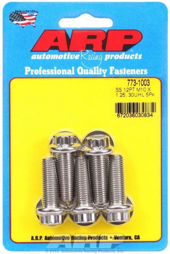 ARP 773-1003 M10 x 1.25 x 30 12pt SS Bolts (5/pkg)