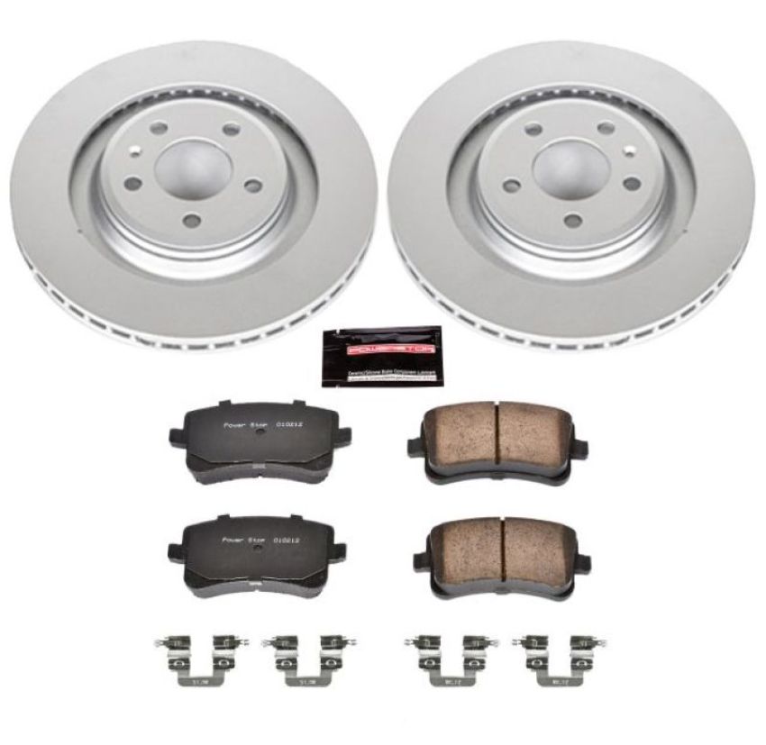 PowerStop CRK4746 Genuine Geomet Coated Rotor and Carbon-Fiber Ceramic Brake Pad Kit
