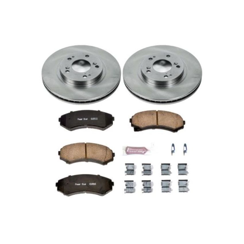 PowerStop KOE5258 OE Stock Replacement Low-Dust Ceramic Brake Pad and Rotor Kit