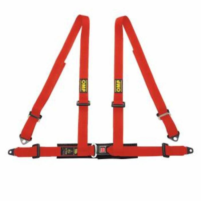 OMP RACING, INC. OMPDA0-0505-A01-061 Road 4 Harness 4 Point Push Button Release Red